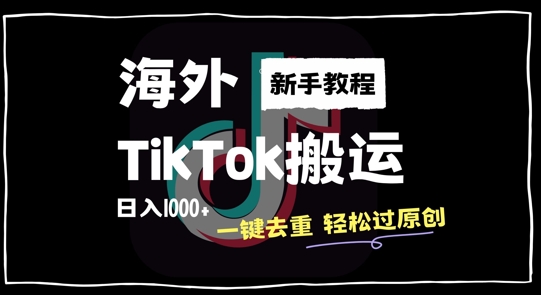 2024最新海外TikTok搬运玩法，一键去重轻松过原创，新手无经验也能日入1k【揭秘】-小艾项目网