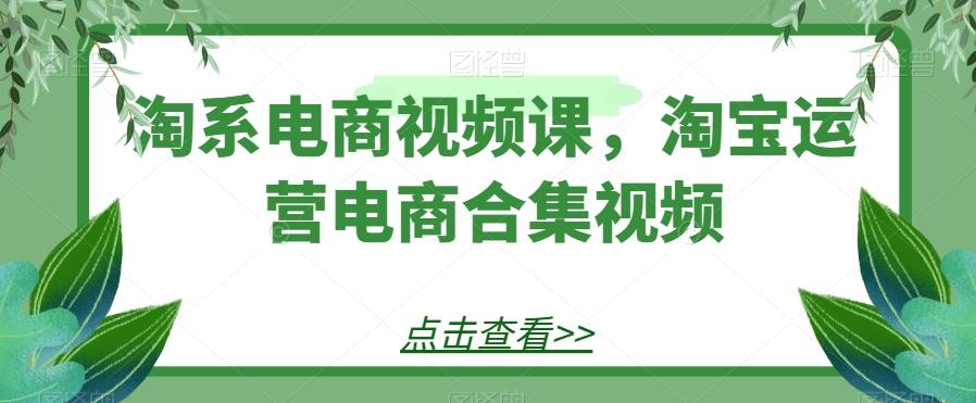 淘系电商视频课，淘宝运营电商合集视频-小艾项目网