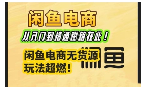闲鱼电商实战课，从入门到精通秘籍在此，闲鱼电商无货源玩法超燃!-小艾项目网
