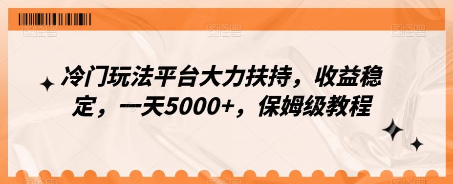 冷门玩法平台大力扶持，收益稳定，一天5000+，保姆级教程（附抖音7天起号法）-小艾项目网