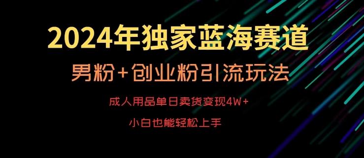 2024年独家蓝海赛道，成人用品单日卖货变现4W+，男粉+创业粉引流玩法，不愁搞不到流量【揭秘】-小艾项目网