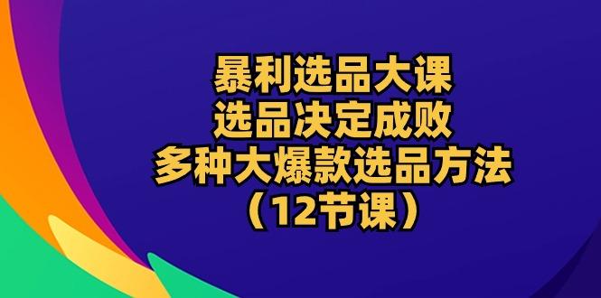 暴利 选品大课：选品决定成败，教你多种大爆款选品方法(12节课-小艾项目网