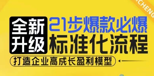21步爆款必爆标准化流程，全新升级，打造企业高成长盈利模型-小艾项目网