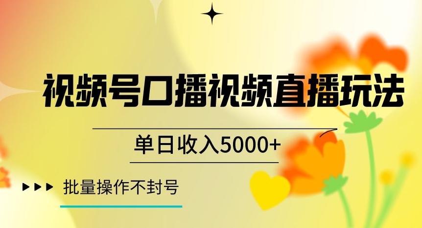 视频号囗播视频直播玩法，单日收入5000+，批量操作不封号【揭秘】-小艾项目网