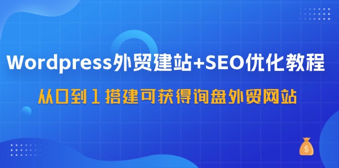 WordPress外贸建站+SEO优化教程，从0到1搭建可获得询盘外贸网站(57节课)-小艾项目网