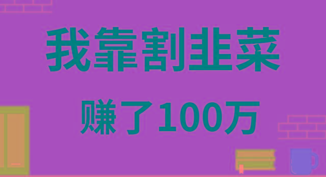 我靠割韭菜赚了 100 万-小艾项目网