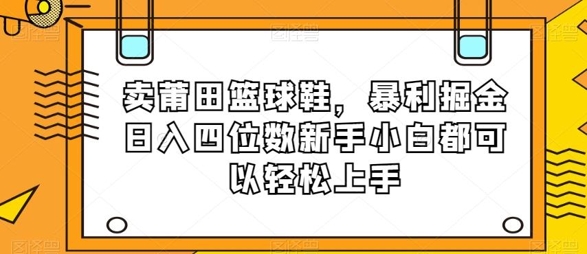 卖莆田篮球鞋，暴利掘金日入四位数新手小白都可以轻松上手【揭秘】-小艾项目网