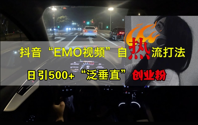 抖音EMO视频自热打法，日引500+“泛垂直”创业粉-小艾项目网