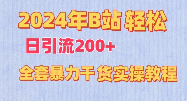 2024年B站轻松日引流200+的全套暴力干货实操教程【揭秘】-小艾项目网