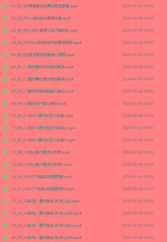 图片[4]-2024单品正价起号，直播素材投流选品：选品课+投流课+素材课+卡首屏/100节-小艾项目网