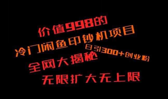 闲鱼流量印钞机项目大揭秘，日引300+创业粉，保姆级实操教程-小艾项目网