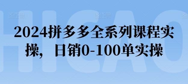 2024拼多多全系列课程实操，日销0-100单实操【必看】-小艾项目网