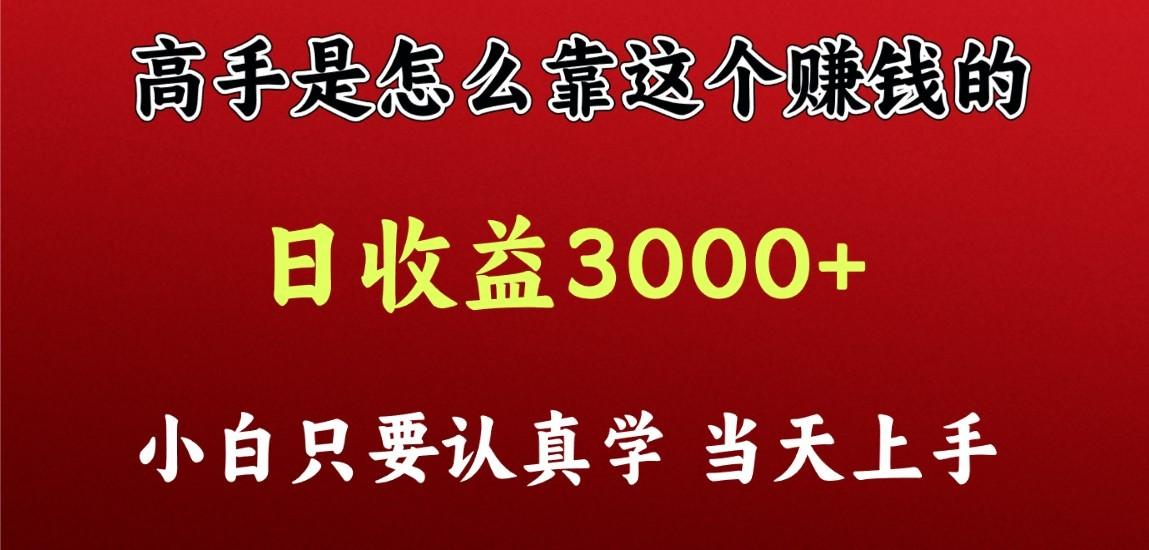 看高手是怎么赚钱的，一天收益至少3000+以上，小白当天上手-小艾项目网