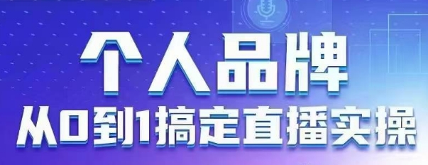 个人品牌：从0到1搞定直播实操，用直播为你的个人品牌赋能，六大实操板块，放大个人影响力-小艾项目网