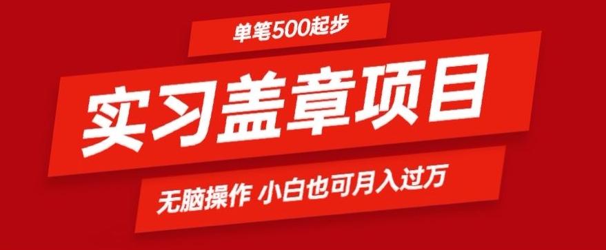 实习代盖章项目一单500起普通人可落地项目小白也可轻易上手-小艾项目网