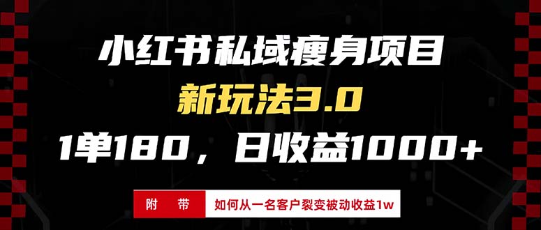 小红书瘦身项目3.0模式，新手小白日赚收益1000+(附从一名客户裂变收益…-小艾项目网