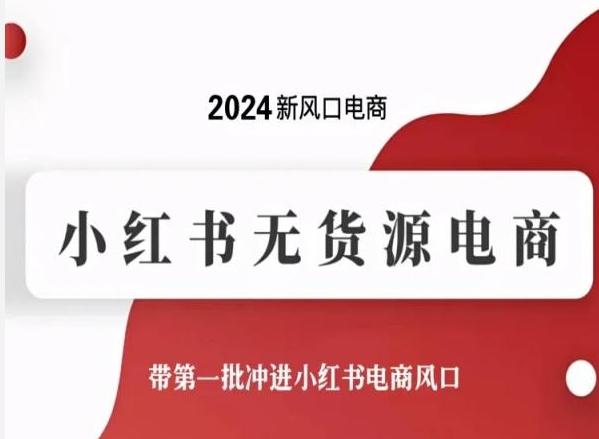 2024新风口电商，小红书无货源电商，带第一批冲进小红书电商风口-小艾项目网