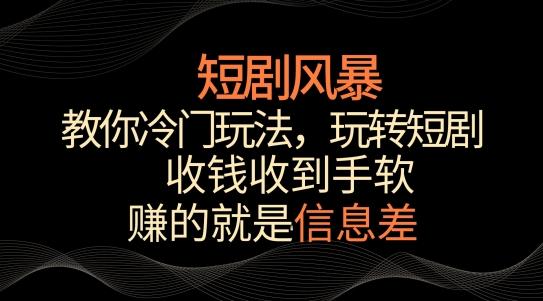 短剧风暴，教你冷门玩法，玩转短剧，收钱收到手软【揭秘】-小艾项目网