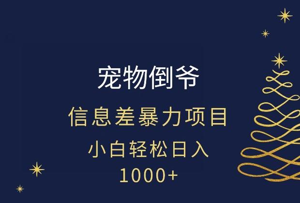 宠物倒爷，暴利的信息差项目，足不出户就有客户，年轻人都喜欢宠物！-小艾项目网