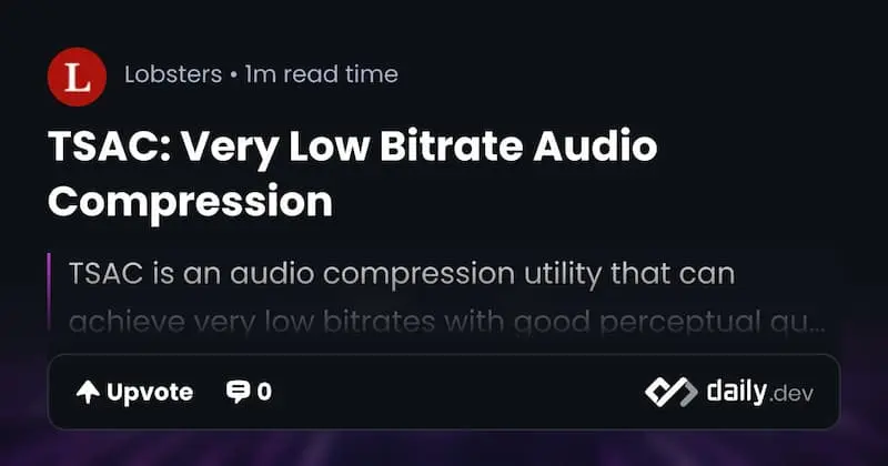 TSAC ｜音频压缩-小艾项目网