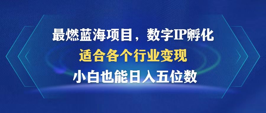 最燃蓝海项目  数字IP孵化  适合各个行业变现  小白也能日入5位数-小艾项目网
