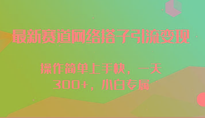 最新赛道网络搭子引流变现!!操作简单上手快，一天300+，小白专属-小艾项目网