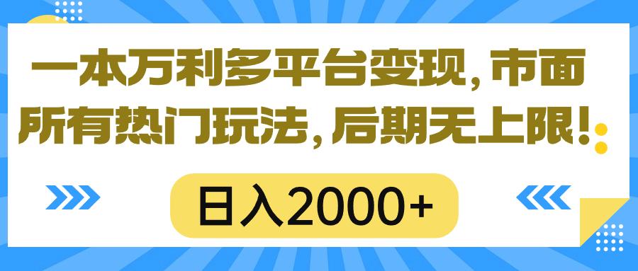 一本万利多平台变现，市面所有热门玩法，日入2000+，后期无上限！-小艾项目网