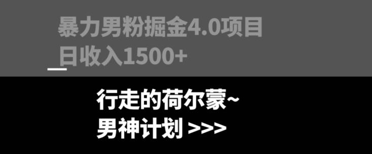 暴力男粉掘金4.0项目不违规不封号无脑复制单人操作日入1000+-小艾项目网