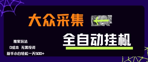大众采集全自动玩法，新手小白轻松一天5张+，操作简单零成本【揭秘】-小艾项目网