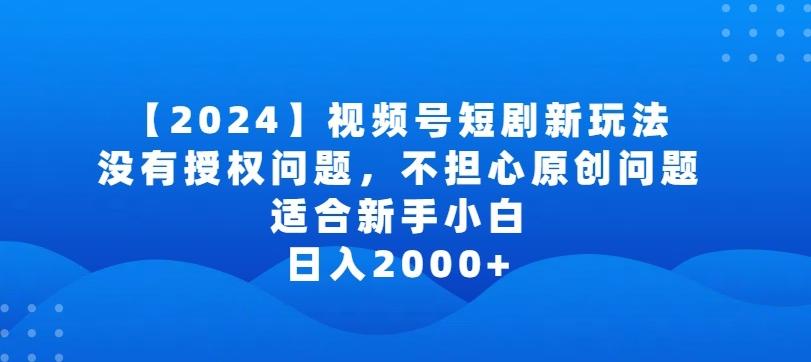 2024视频号短剧玩法，没有授权问题，不担心原创问题，适合新手小白，日入2000+【揭秘】-小艾项目网