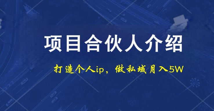 项目合伙人项目，打造个人IP，做私域月入5W，小白勿扰-小艾项目网