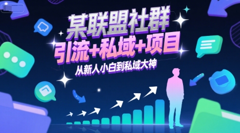 某联盟社群，引流+私域+项目，从新人小白到私域大神-小艾项目网