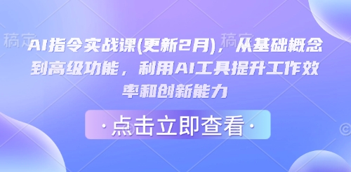 AI指令实战课(更新2月)，从基础概念到高级功能，利用AI工具提升工作效率和创新能力-小艾项目网