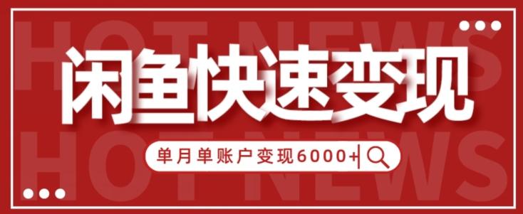 【新手项目】小白快速在闲鱼单月单账号变现6000+的秘密-小艾项目网