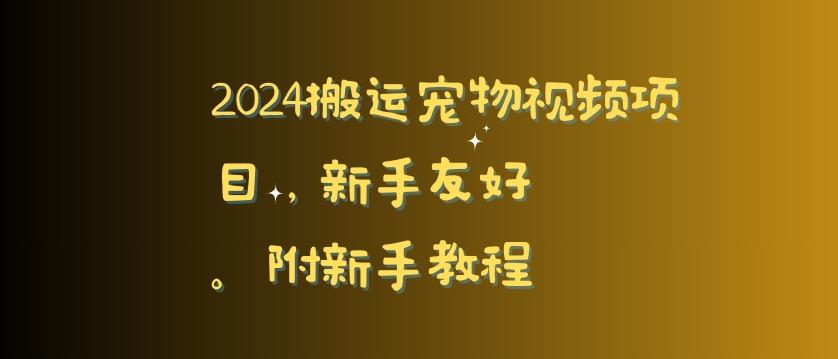 2024搬运宠物视频项目，新手友好，完美去重，附新手教程【揭秘】-小艾项目网