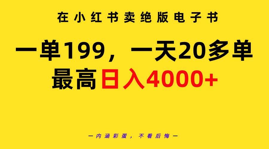 (9401期)在小红书卖绝版电子书，一单199 一天最多搞20多单，最高日入4000+教程+资料-小艾项目网