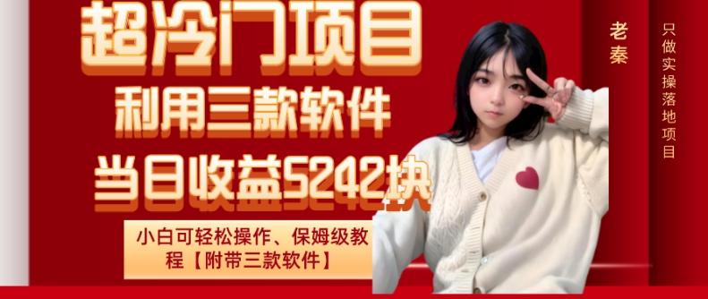 超冷门项目、利用三款软件、当日收益5242块、小白可轻松操作、保姆级教程【附带三款软件】-小艾项目网