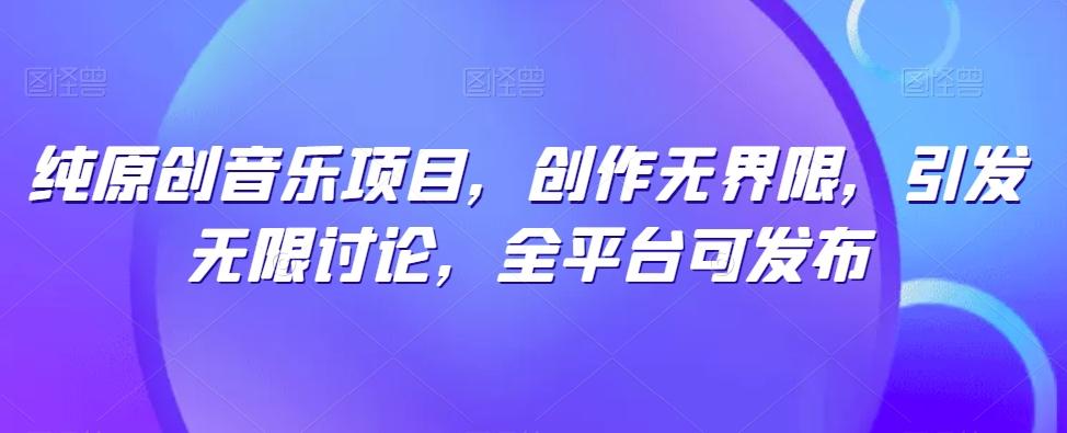 纯原创音乐项目，创作无界限，引发无限讨论，全平台可发布【揭秘】-小艾项目网
