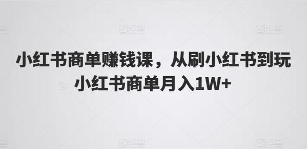 小红书商单赚钱课，从刷小红书到玩小红书商单月入1W+-小艾项目网