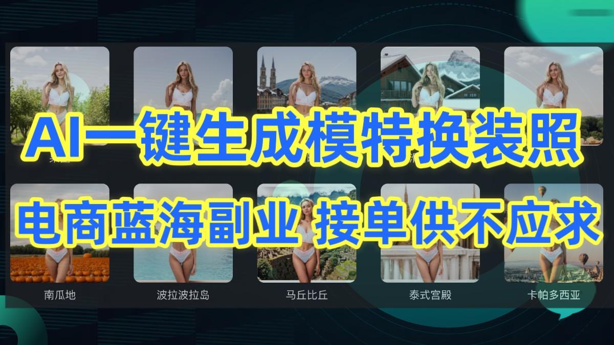 AI制作一键生成模特换装照，电商蓝海副业，接单供不应求-小艾项目网