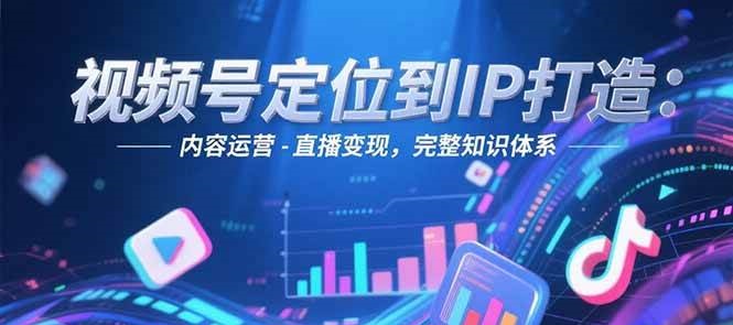 视频号定位到IP打造：账号搭建-内容运营-直播变现，完整知识体系-小艾项目网