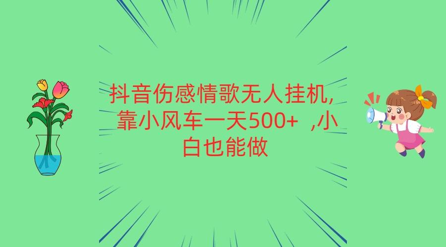 抖音伤感情歌无人挂机 靠小风车一天500+ 小白也能做-小艾项目网