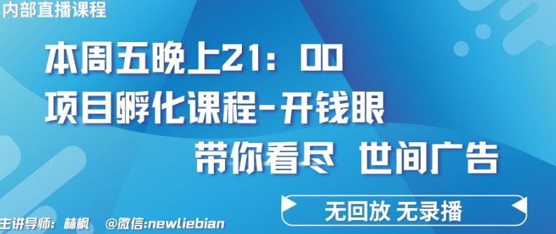 4.26日内部回放课程《项目孵化-开钱眼》赚钱的底层逻辑【揭秘】-小艾项目网