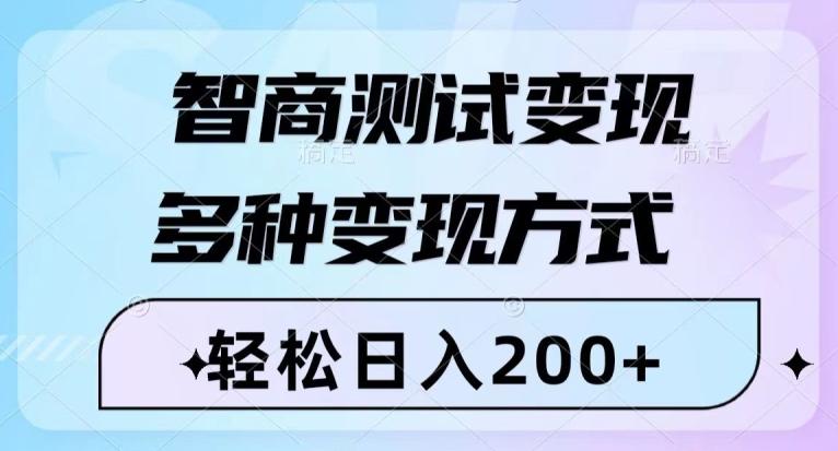 智商测试变现，轻松日入200+，几分钟一个视频，多种变现方式-小艾项目网
