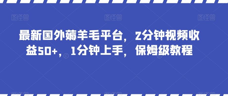 最新国外薅羊毛平台，2分钟视频收益50+，1分钟上手，保姆级教程【揭秘】-小艾项目网