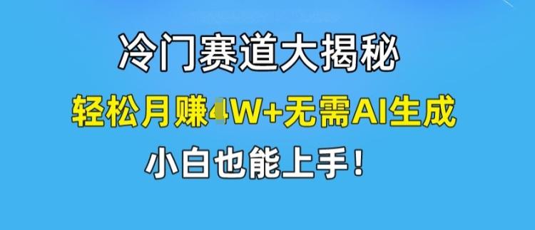 冷门赛道大揭秘，轻松月赚1W+无需AI生成，小白也能上手【揭秘】-小艾项目网