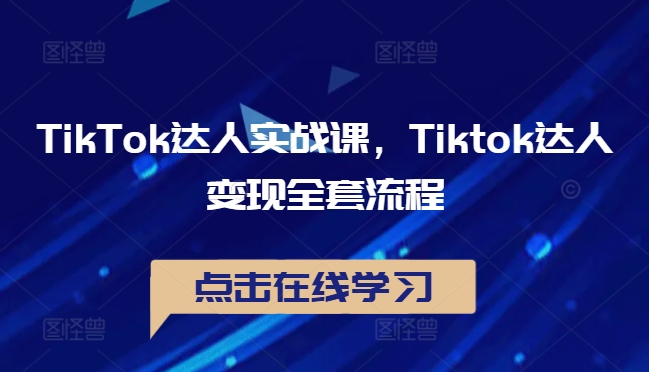 TikTok达人实战课，Tiktok达人变现全套流程-小艾项目网