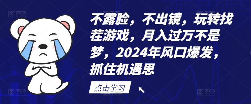 不露脸，不出镜，玩转找茬游戏，月入过万不是梦，2024年风口爆发，抓住机遇【揭秘】-小艾项目网