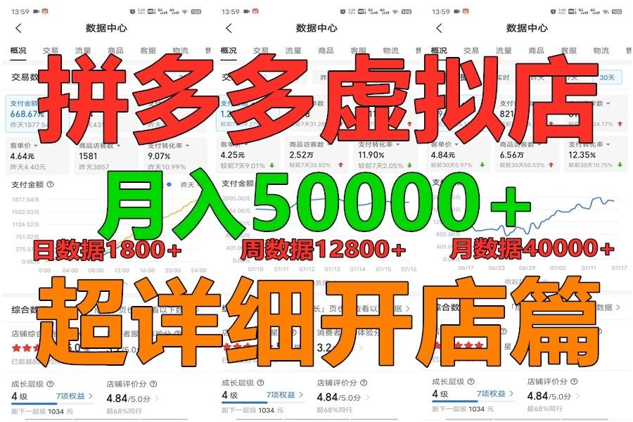 拼多多虚拟电商训练营月入40000+你也行，暴利稳定长久，副业首选-小艾项目网