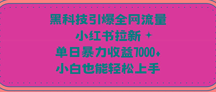 (9679期)黑科技引爆全网流量小红书拉新，单日暴力收益7000+，小白也能轻松上手-小艾项目网